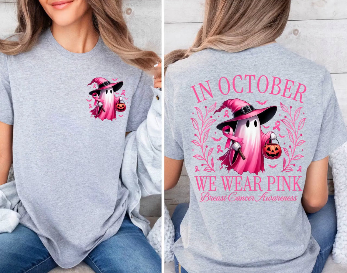 Ghost Breast Cancer Awareness Shirt & Crewnecks