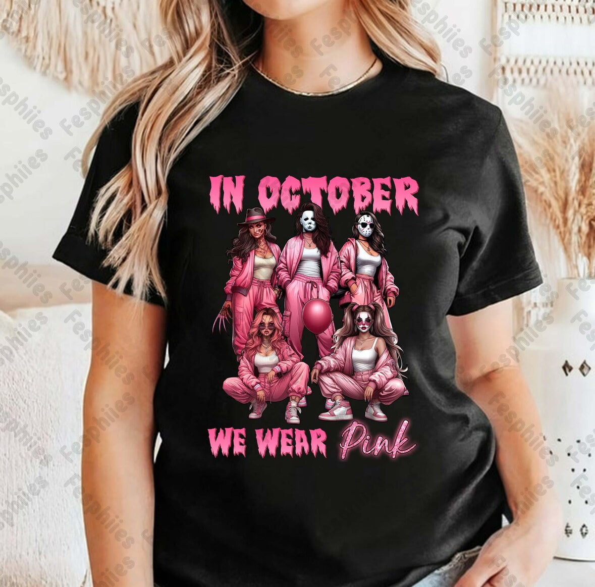 Breast Cancer x Females Halloween Shirt & Crewnecks