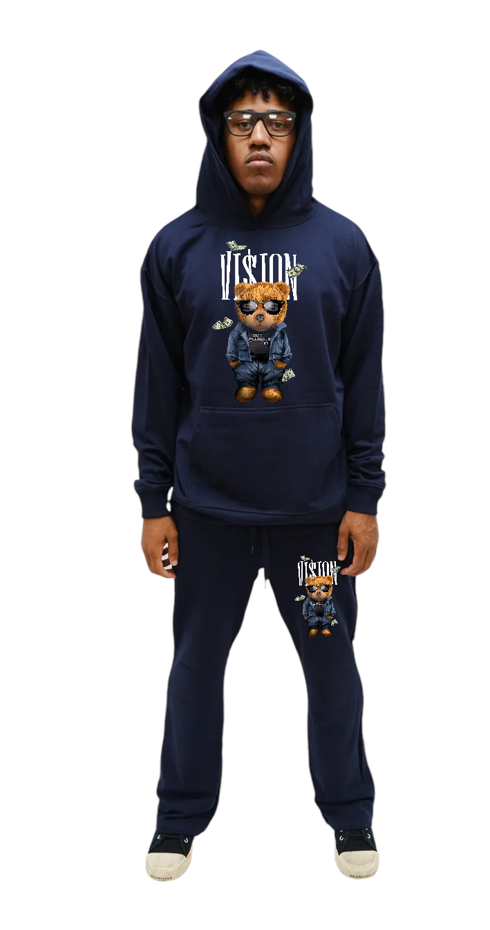 Vision Bear Heavy 400 gsm French Terry Stacked Pants Set