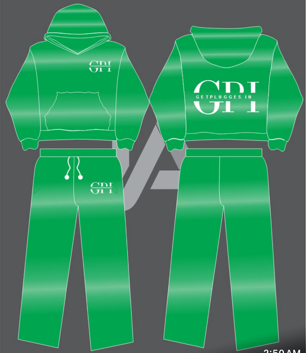 Adults Oversized Acid Washed GetPluggedIn Hoodies Sets