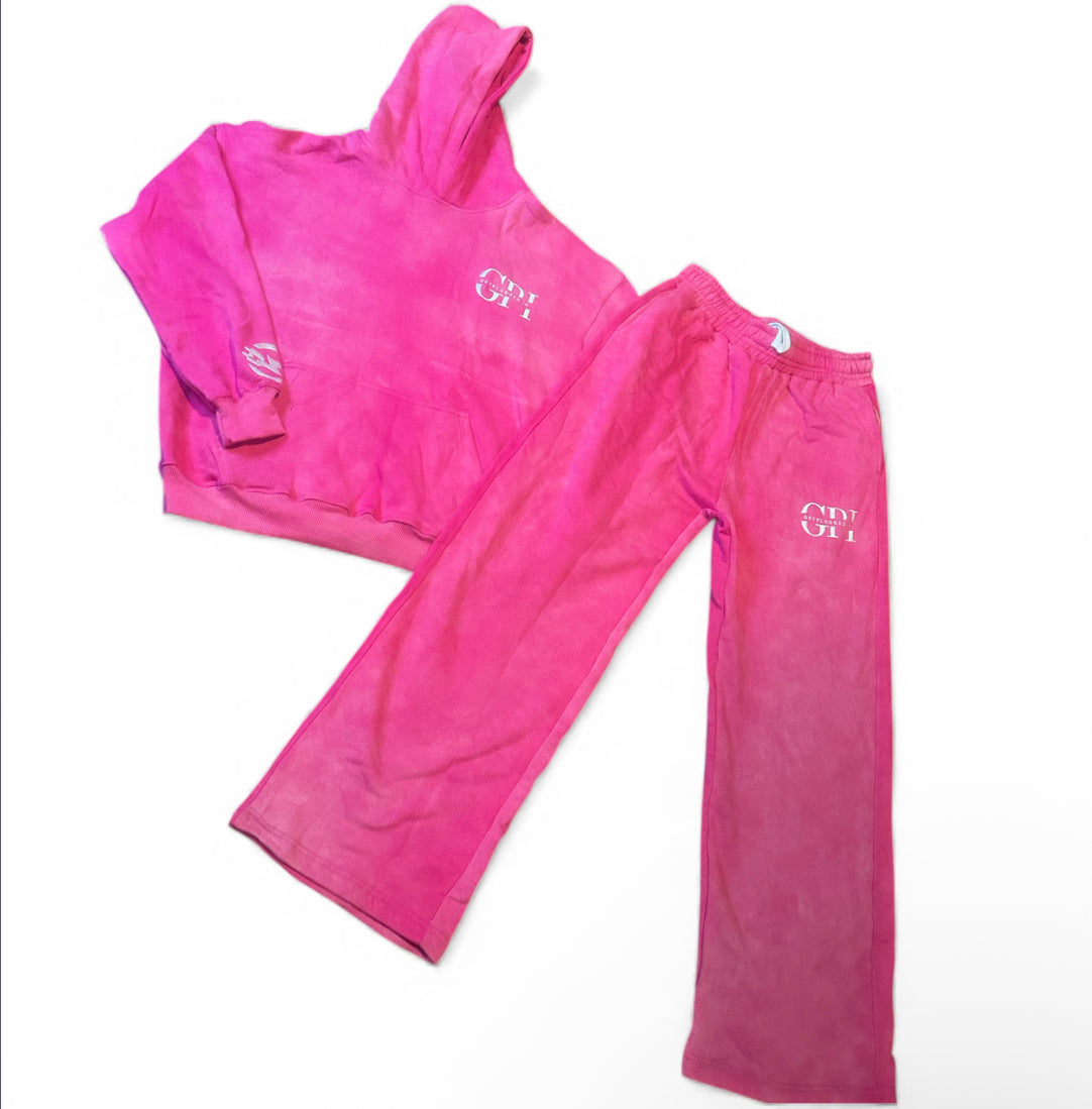 Adults Oversized Acid Washed GetPluggedIn Hoodies Sets