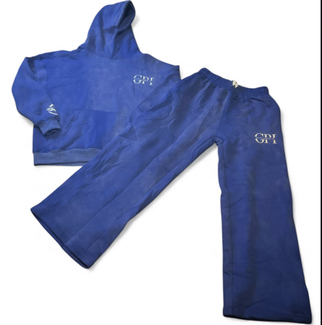 Adults Oversized Acid Washed GetPluggedIn Hoodies Sets