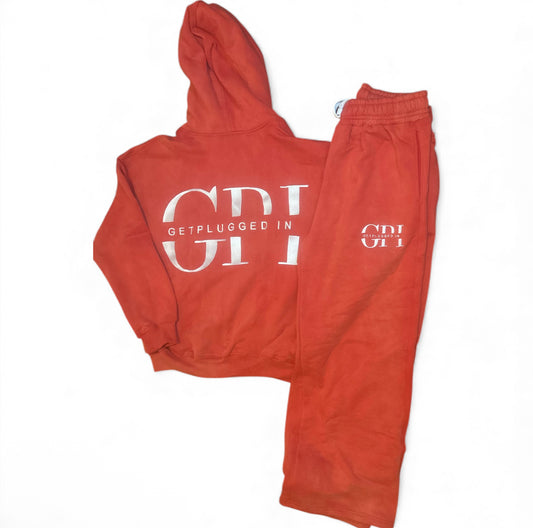 Adults Oversized Acid Washed GetPluggedIn Hoodies Sets