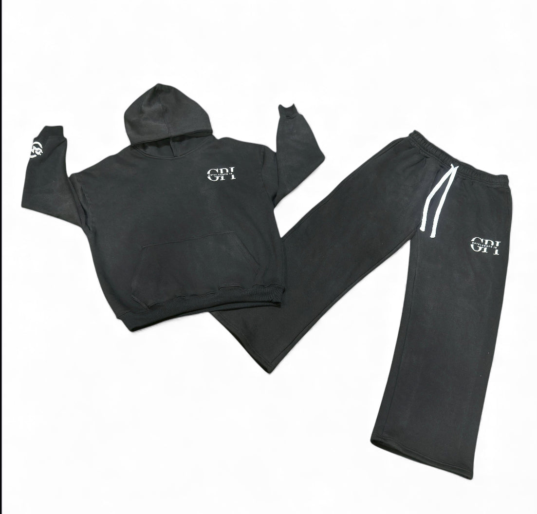 Adults Oversized Acid Washed GetPluggedIn Hoodies Sets