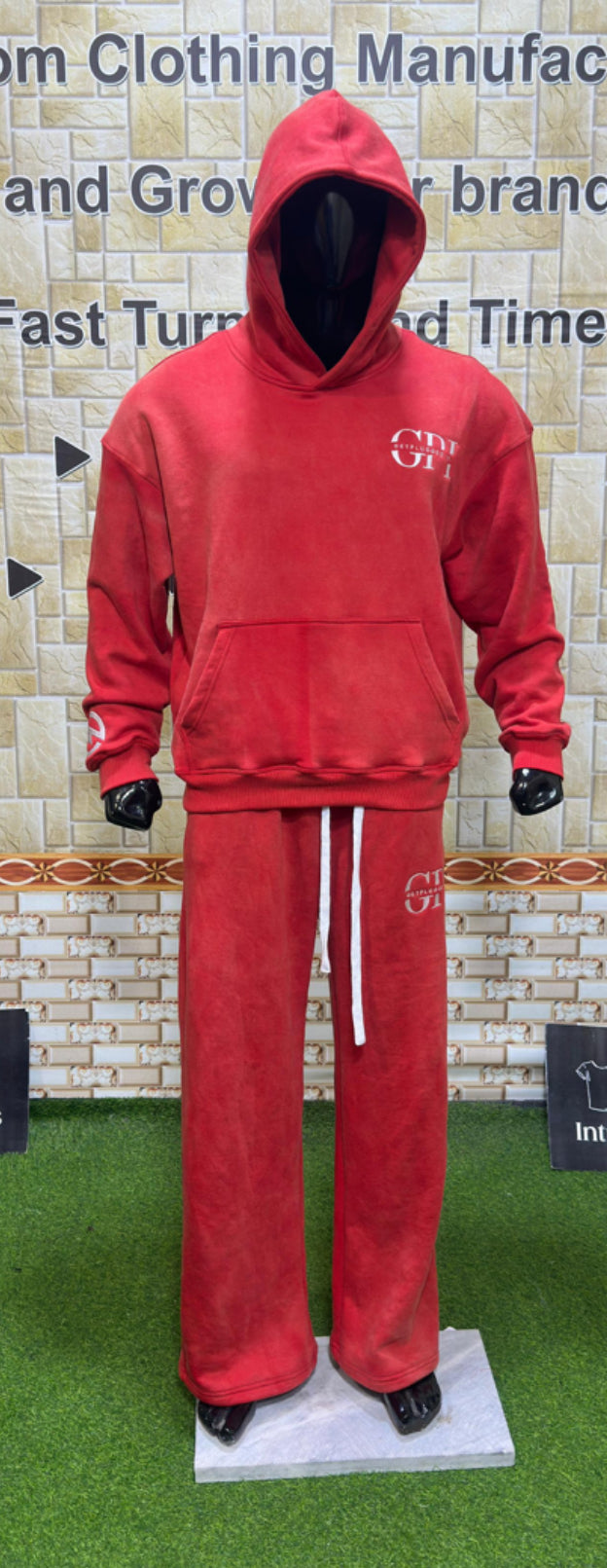 Adults Oversized Acid Washed GetPluggedIn Hoodies Sets