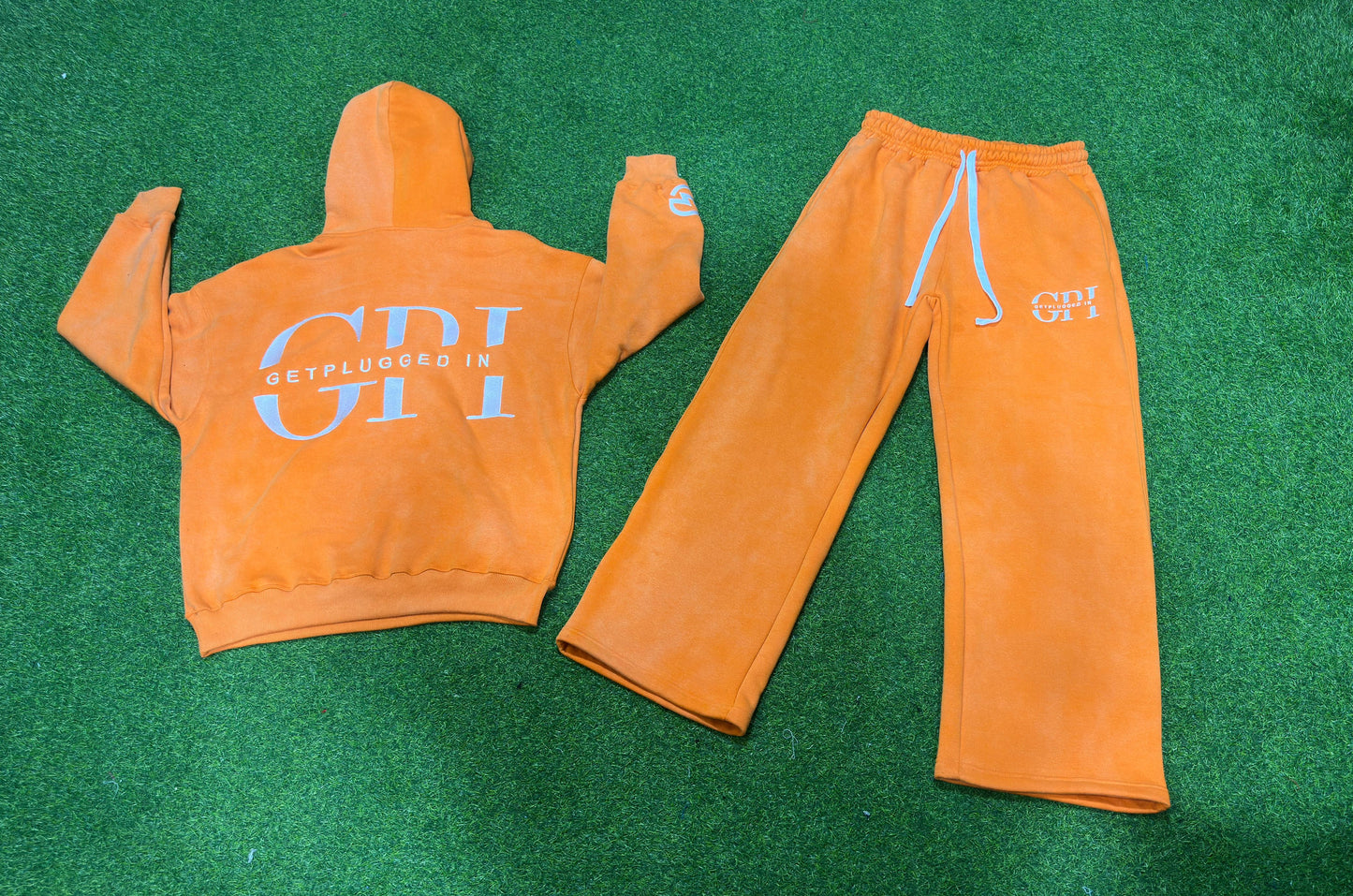 Adults Oversized Acid Washed GetPluggedIn Hoodies Sets